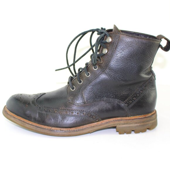 John Varvatos USA Townsend Leather Wingtip Boots (9 US) - Picture 1 of 13